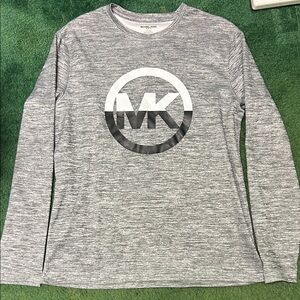 Michael Kors Heathered Gray Logo Long Sleeve crew neck sweatshirt